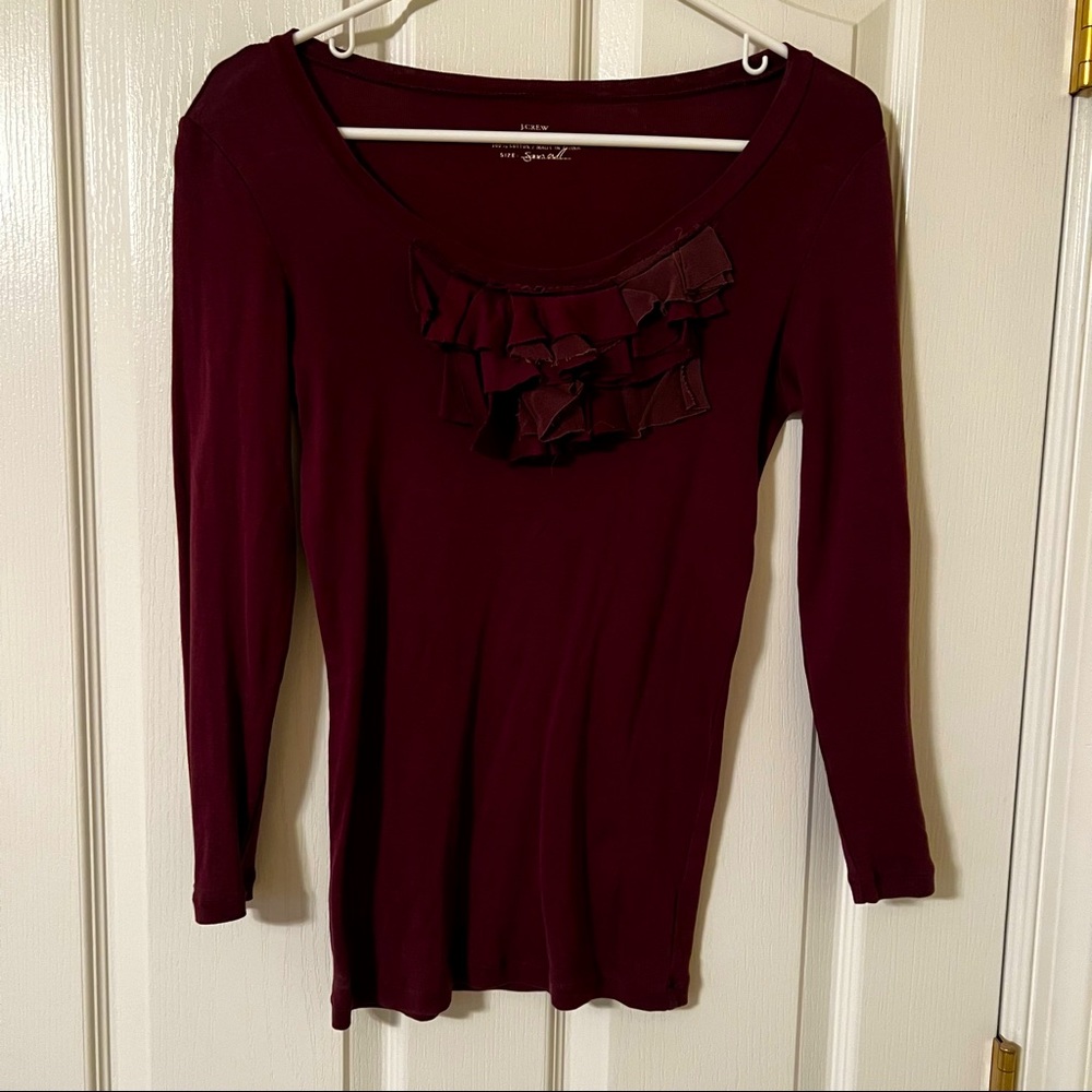 * $5 with $15+ bundle * J Crew ruffle detail knit top